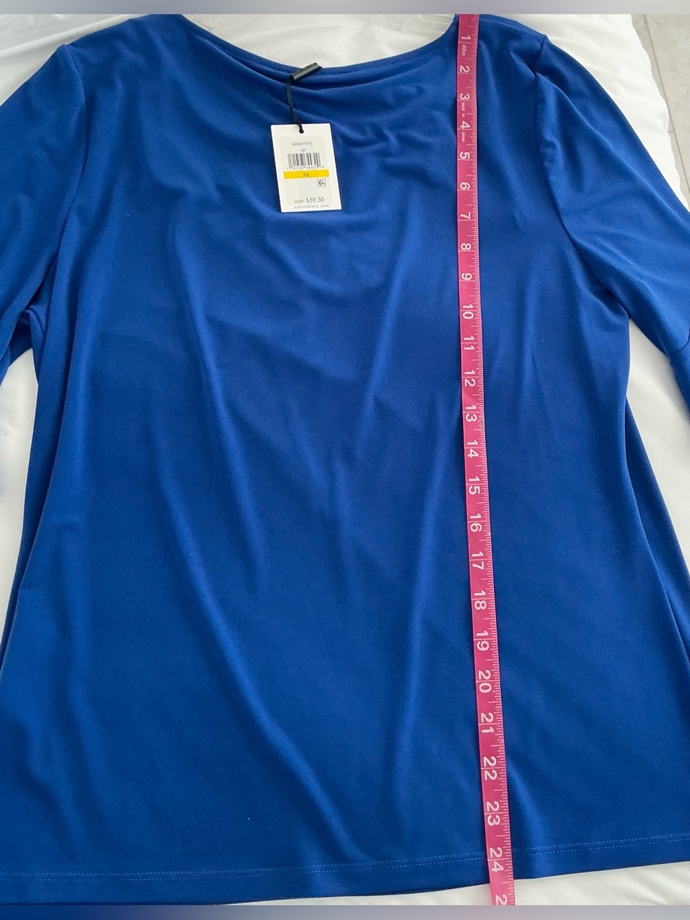 NWT Calvin Klein Ruffle Sleeve Blouses - Black & Royal Blue - Picture 5 of 5
